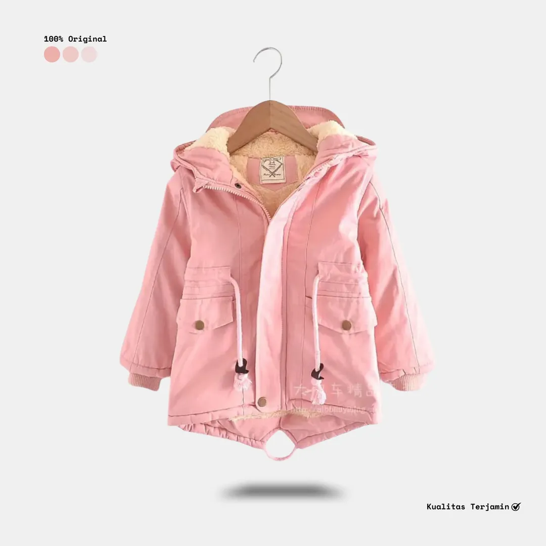 Lovanka Jaket Winter Anak Perempuan Bulu Sherpa Waterproof Premium Model Korean Style
