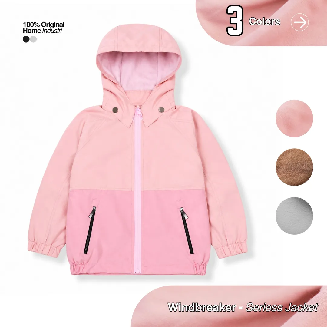 Lovanka Jaket Anak Windbreaker Winter Series Laki-laki dan Perempuan Umur 2-12 Tahun